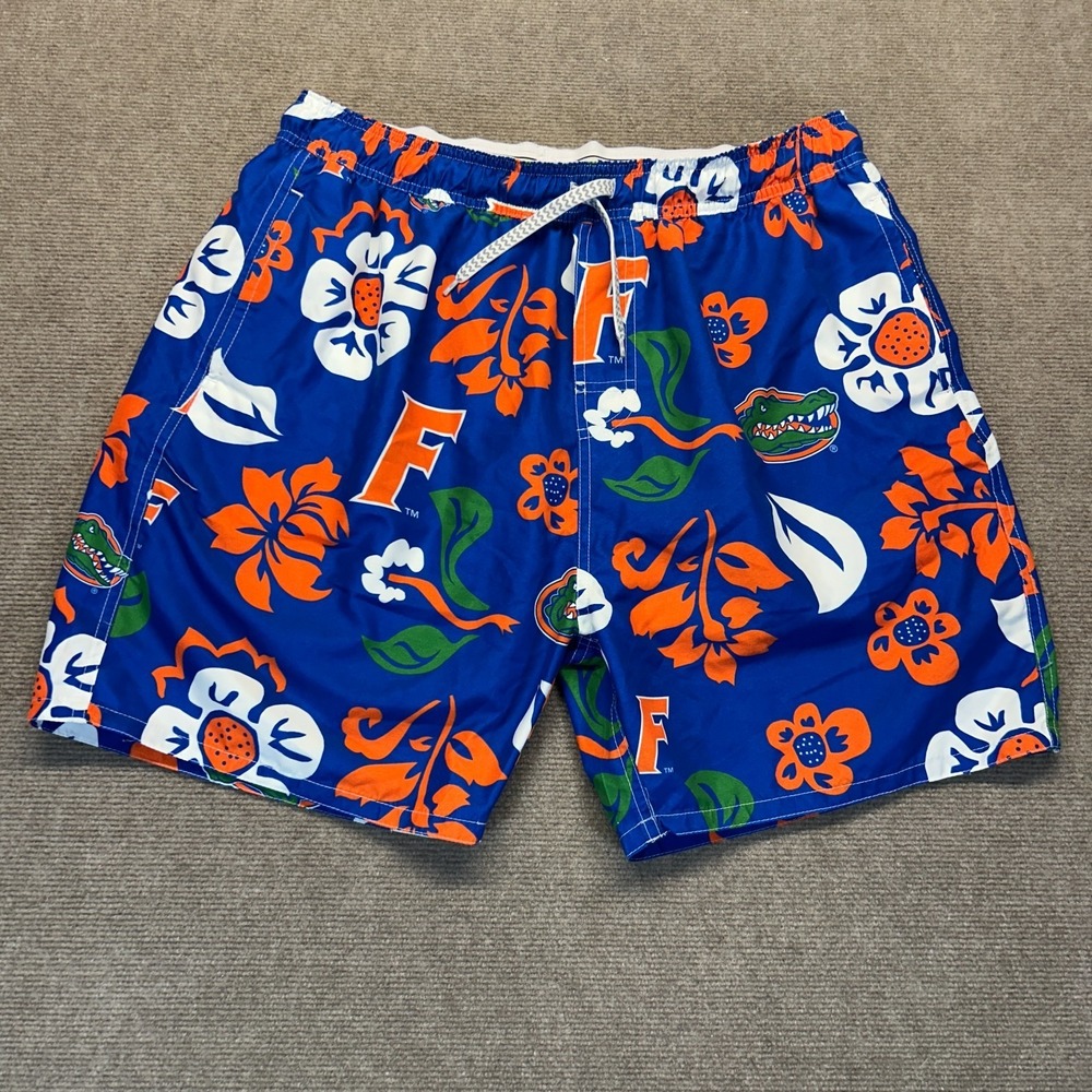 Florida Gators Swim Trunk Short Mens XL Lined Floral Volley AOP Wes and Willy 5" - Picture 1 of 12